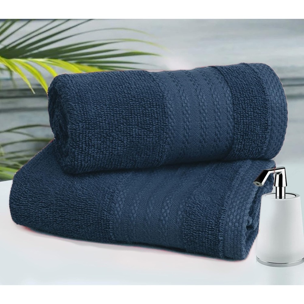 Glamburg 4 Pack Everyday Bath Towels in Mineral Blue, 100% Cotton NEW - Picture 2 of 7